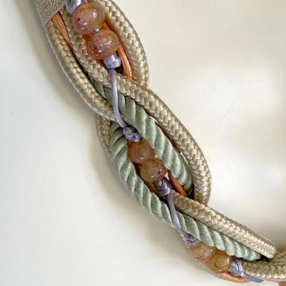 Vintage 80s Braided Rope Cord Belt Small Artsy Eclectic Maximalist Art To Wear